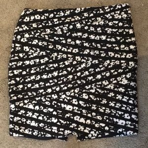 White House Black Market Flower Print Skirt